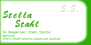 stella stahl business card